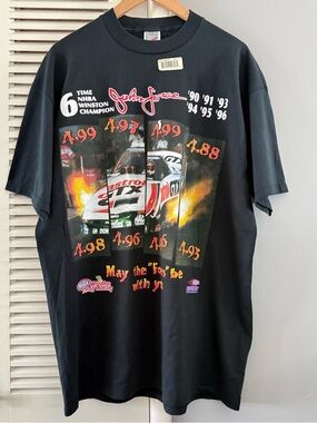 Vintage 90’s Deadstock John Force 6 TIME NHRA WINSTON CHAMPION T-shirt